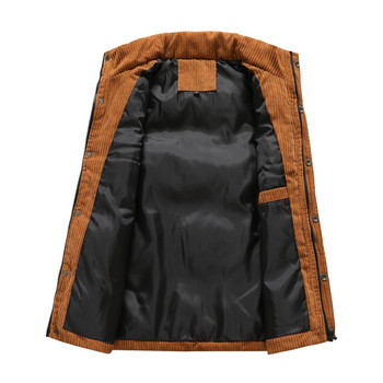 DIMUSI Ανδρικό μπουφάν αμάνικο γιλέκο Χειμερινής μόδας Ανδρικό παλτό με χοντρό βαμβακερό γιλέκο Casual κοτλέ γιλέκο Ρούχα