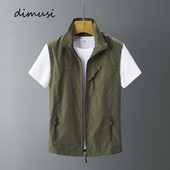DIMUSI Мъжки жилетки Бързосъхнеща дишаща ветровка Мрежеста жилетка Якета без ръкави Мъжки класически връхни дрехи Риболовни жилетки Облекло