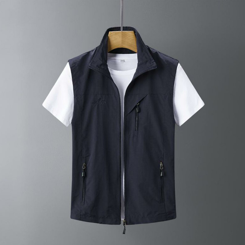 DIMUSI Мъжки жилетки Бързосъхнеща дишаща ветровка Мрежеста жилетка Якета без ръкави Мъжки класически връхни дрехи Риболовни жилетки Облекло