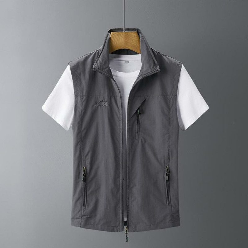 DIMUSI Мъжки жилетки Бързосъхнеща дишаща ветровка Мрежеста жилетка Якета без ръкави Мъжки класически връхни дрехи Риболовни жилетки Облекло