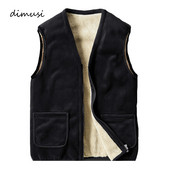 DIMUSI Зимни мъжки жилетки Полар Дебела топла жилетка Ежедневни термо меки жилетки Мъжки ветровки Якета без ръкави Облекло