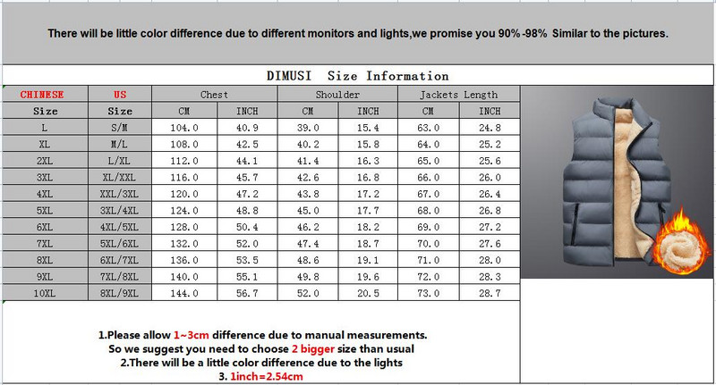 DIMUSI Мъжко яке Без ръкави Жилетка Зимна мода Мъжки памучно подплатени удебелени жилетки Палта Ежедневни поларени жилетки Яке Облекло
