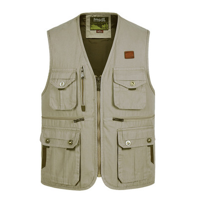 Лятна жилетка с много джобове за мъже, пролет, есен, мъжки ежедневен фотограф, яке за пътуване без ръкави, инструмент, жилетка с много джобове