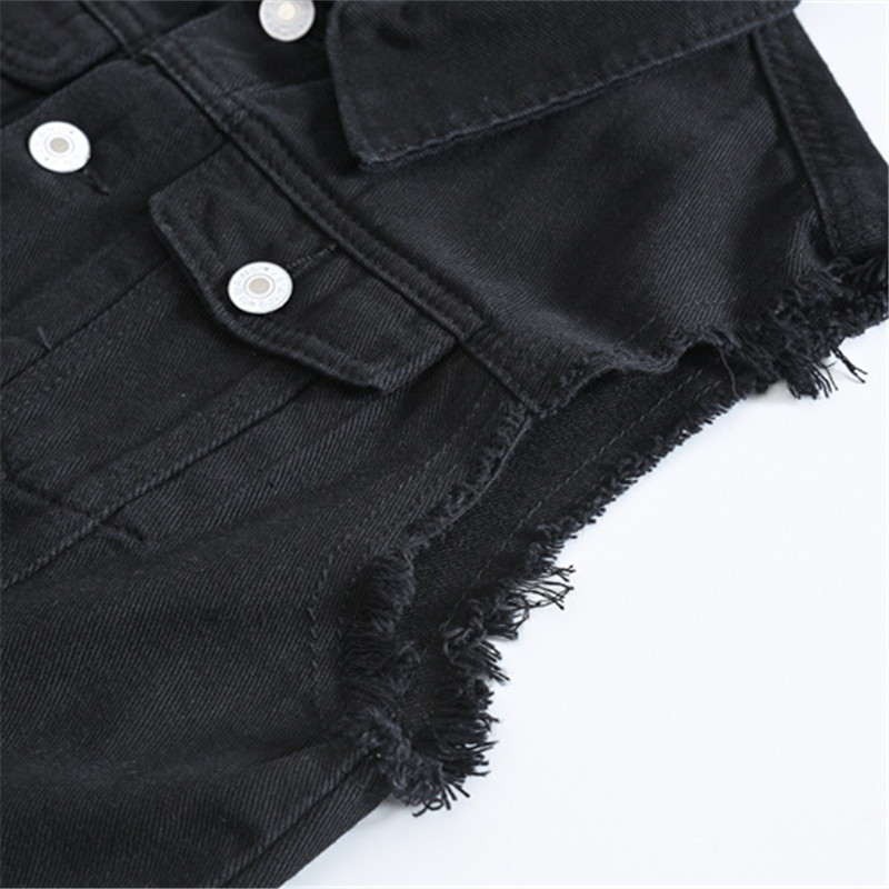 Нова мъжка ежедневна черна жилетка без ръкави, дънково яке, стрийт пънк дънки, жилетка, мъжка модна тънка жилетка, ново Chaleco Hombre