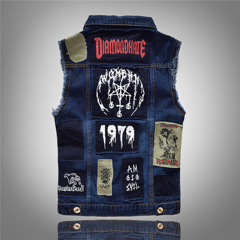 DIMUSI Ripped Jeans Vest Мъжка дизайнерска дънкова жилетка Мъжка жилетка с изпрани дънки Мъжко каубойско ретро дънково яке без ръкави, YA565
