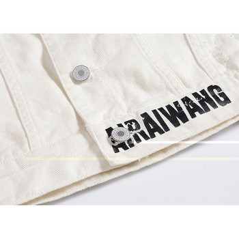 Λευκό ανδρικό τζιν γιλέκο ανδρικό αμάνικο μπουφάν 4XL Vintage Steetwear Casual Vest Ανδρικό γιλέκο Μάρκα Ρούχα AF1002