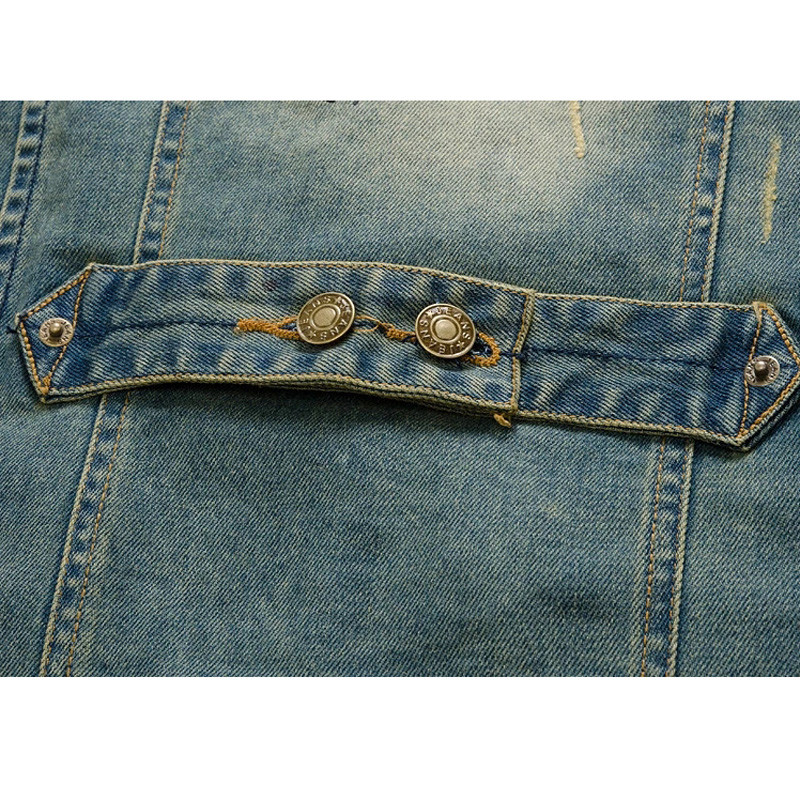 DIMUSI Мъжка дънкова жилетка Маркови дънки Мъжки каубойски ретро ежедневни дупки без ръкави Персонализирана жилетка Мъжки палта Дрехи