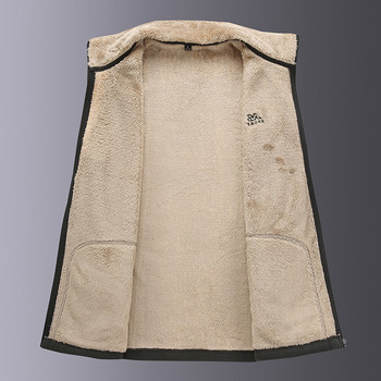 DIMUSI Ανδρικό μπουφάν αμάνικο γιλέκο Χειμερινό ανδρικό φλις ζεστό γιλέκο παλτό Casual outwear Windbreaker Army γιλέκα Ρούχα
