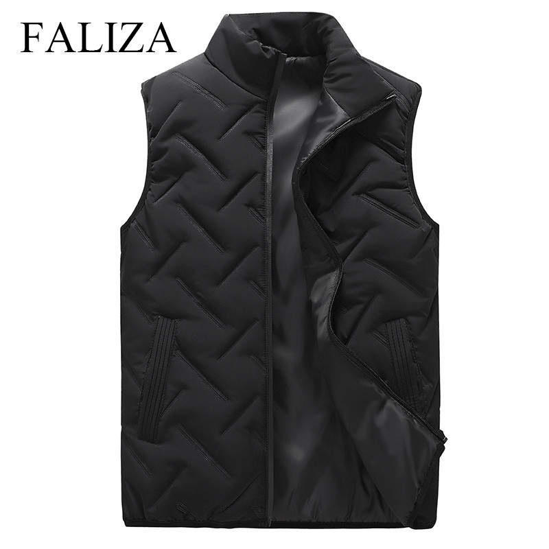 Нова есенно-зимна мъжка жилетка Якета Ежедневни топли удебелени жилетки без ръкави Veste Homme De Marque Връхни дрехи Палта Жилетка за мъже