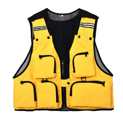 Лятна ежедневна мрежеста жилетка с множество джобове Мъжка жилетка с инструменти за риболов на открито Дамско яке без ръкави Фотографска жилетка Ловна жилетка