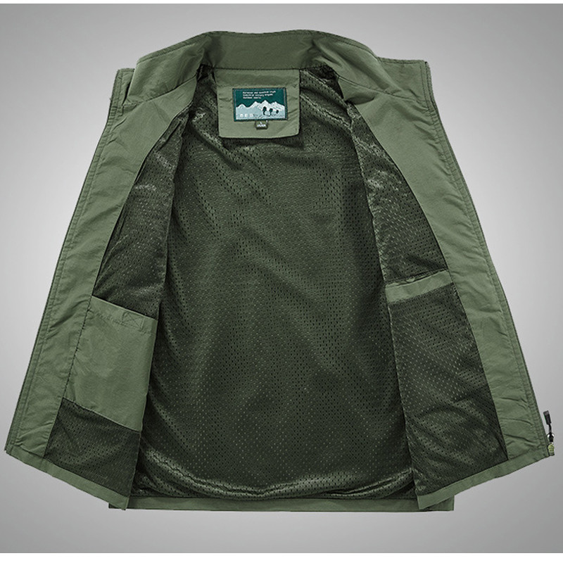 DIMUSI Лято Есен Мъжки жилетки Ежедневни мъжки дишащи мрежести жилетки Якета без ръкави Мъжки жилетки за риболов на открито Облекло 7XL