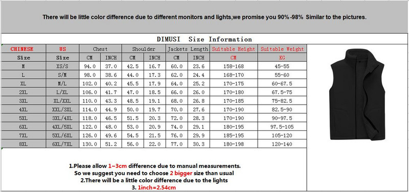 DIMUSI Мъжки жилетки Ежедневни зимни поларени топли жилетки Модни терможилетки Якета без ръкави Ветровка Жилетки Облекло 8XL
