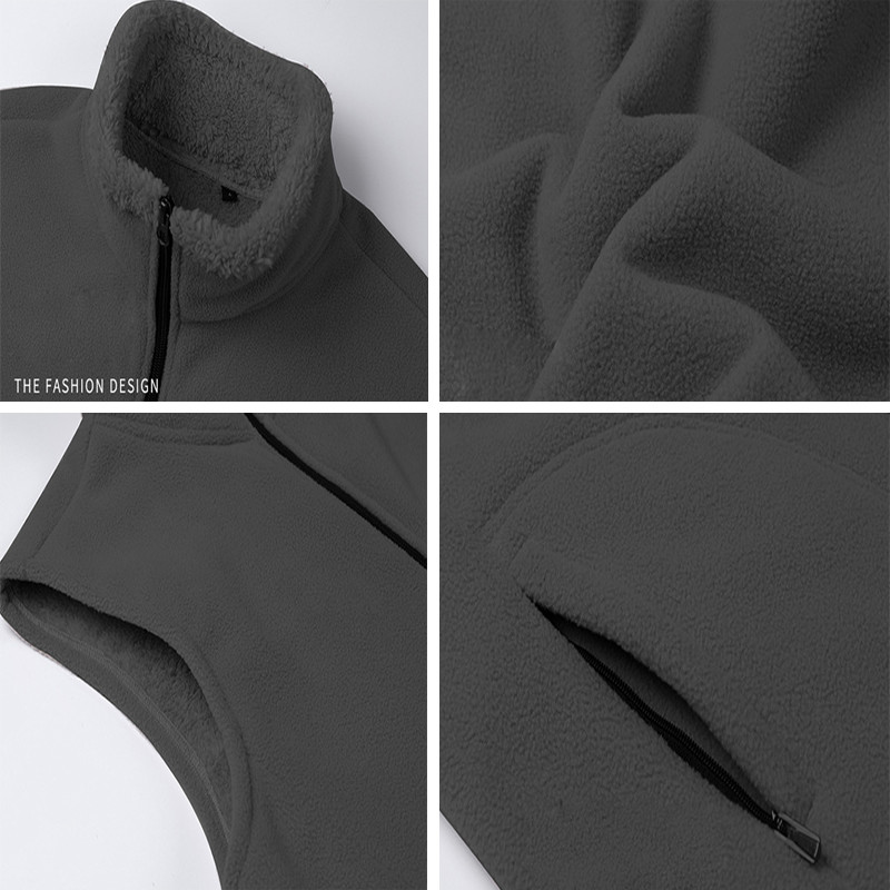 DIMUSI Мъжки жилетки Ежедневни зимни поларени топли жилетки Модни терможилетки Якета без ръкави Ветровка Жилетки Облекло 8XL