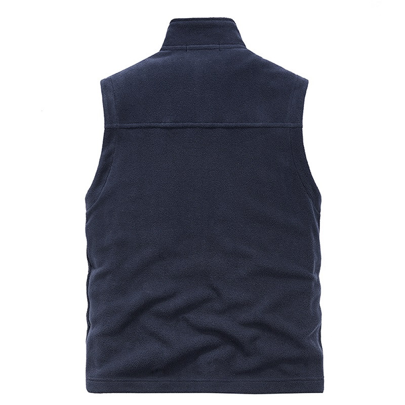 Есенна жилетка от поларено руно Мъжки 2023 Зимна ежедневна яка със стойка Топла жилетка без ръкави Мъжко яке Външни жилетки за катерене Облекло