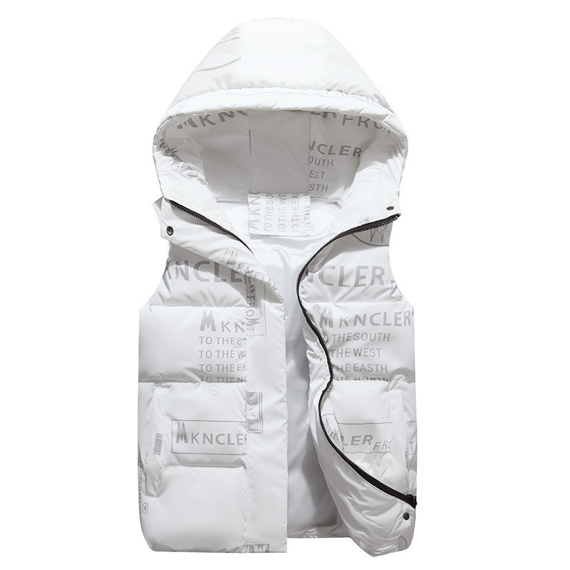 DIMUSI Зимни мъжки жилетки Якета без ръкави Мъжка жилетка с качулка с памучна подплата Модни мъжки топли ветровки Жилетки Облекло