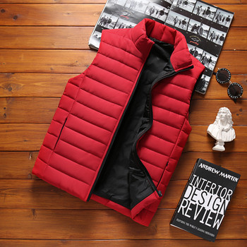 DIMUSI Ανδρικά αμάνικα γιλέκα Μπουφάν Χειμερινή μόδα Ανδρικά παλτό με βαμβακερό γιλέκο Ανδρικό γιακά Ζεστό γιλέκο Ρούχα 5XL