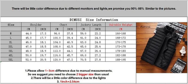 DIMUSI Мъжки жилетки без ръкави Зимна мода Мъжки жилетки с памучна подплата Мъжки топли жилетки с яка и стойка Облекло 5XL