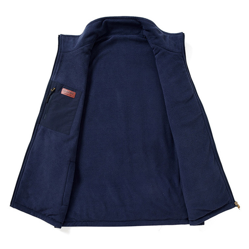 DIMUSI Зимни мъжки поларени жилетки Мъжки дебели топли жилетки Ежедневни връхни дрехи Термо меки жилетки Мъжки двустранни якета без ръкави