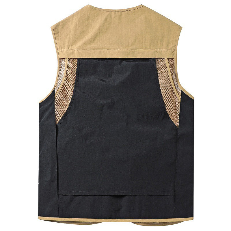 DIMUSI Летни мъжки жилетки с много джобове Ежедневни мъжки дишащи мрежести жилетки Якета без ръкави Мъжки жилетки за риболов на открито Облекло