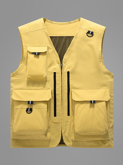 Пролет Лято Работна жилетка Мъжка външна жилетка с множество джобове Риболовна жилетка Голям размер Якета без ръкави Работно облекло Жилетка Мъжко палто