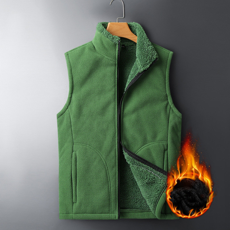 2022 Мъжки жилетки без ръкави Зимна модна жилетка Мъжки поларени жилетки с памучна подплата Мъжки дебели топли жилетки Мъжки дрехи