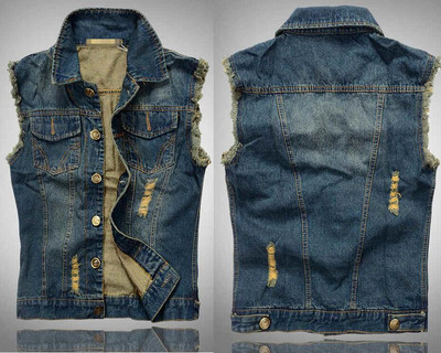 VXO Скъсани дънкови якета без ръкави Мъжки дънкови жилетки Мъжки каубойски жилетка Марково дънково яке Мъжка жилетка Множество цветове