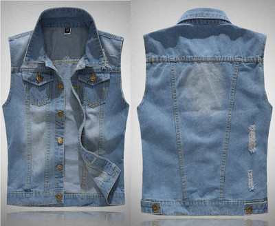 VXO Скъсани дънкови якета без ръкави Мъжки дънкови жилетки Мъжки каубойски жилетка Марково дънково яке Мъжка жилетка Множество цветове