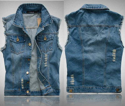 VXO Скъсани дънкови якета без ръкави Мъжки дънкови жилетки Мъжки каубойски жилетка Марково дънково яке Мъжка жилетка Множество цветове