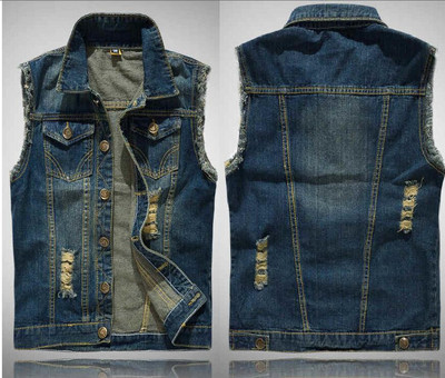 VXO Скъсани дънкови якета без ръкави Мъжки дънкови жилетки Мъжки каубойски жилетка Марково дънково яке Мъжка жилетка Множество цветове