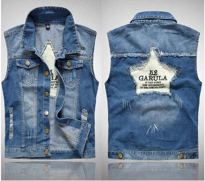 VXO Скъсани дънкови якета без ръкави Мъжки дънкови жилетки Мъжки каубойски жилетка Марково дънково яке Мъжка жилетка Множество цветове