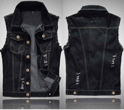 VXO Скъсани дънкови якета без ръкави Мъжки дънкови жилетки Мъжки каубойски жилетка Марково дънково яке Мъжка жилетка Множество цветове