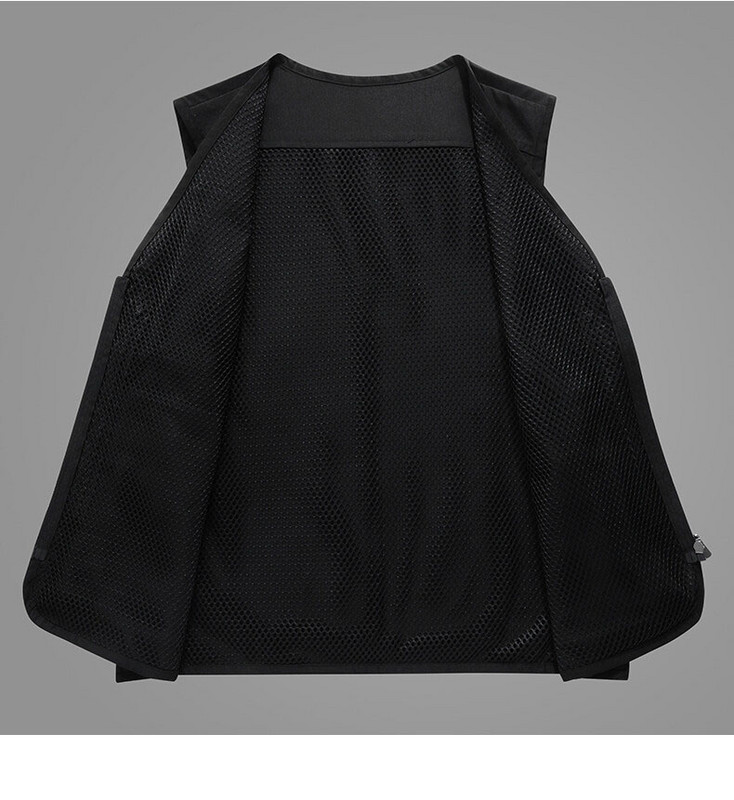 Азиатски размер 2023 нова мъжка жилетка пролет и лято тънка външна камизола с много джобове работно яке мъжка жилетка за риболов Черно червено