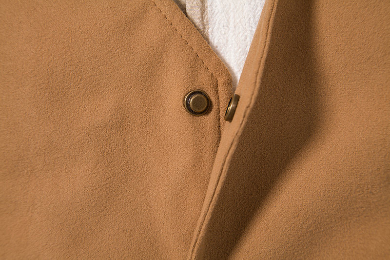 Европейски размер Мъжки плътен ежедневен костюм, жилетка 2023 пролет, нова реколта, средновековна едноредна тънка жилетка с блейзър Черен каки