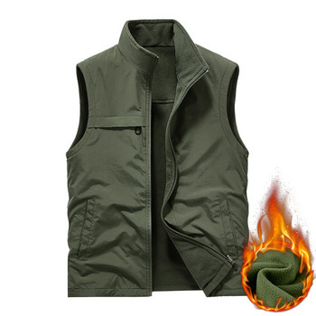 Къмпинг жилетка с много джобове, тактически военни мъжки зимни якета, мрежесто яке без ръкави, работно катерене, лов, дънково палто