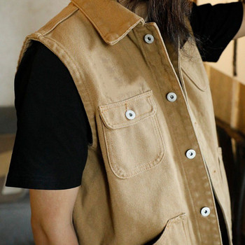 Яке с жилетка без ръкави Мъжки палта Harajuku Японски палта Мъжки дрехи Жилетки Палта в ретро стил