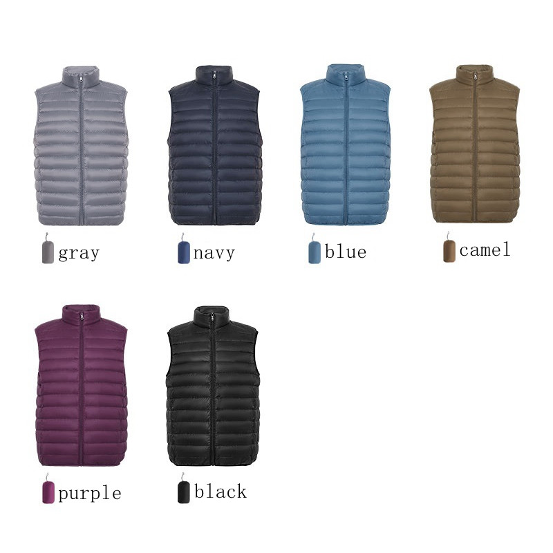 90% пухена мъжка топла жилетка без ръкави Ултра лека пухена жилетка Мъжко зимно плътно яке без ръкави Мъжки леки водоустойчиви жилетки