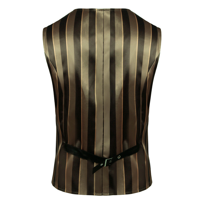 Мъжки ретро раирана жилетка без ръкави