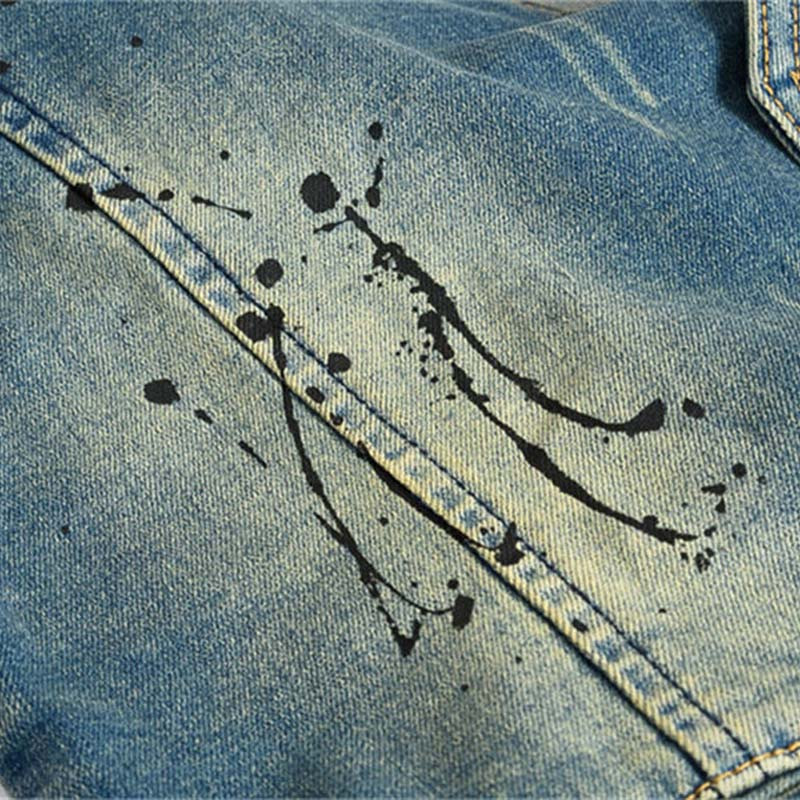 FALIZA Ежедневни мъжки дънкови жилетки Дънки без ръкави с джоб Яке Жилетки Потник West Cowboy Hip Hop Old-fashioned Streetwear