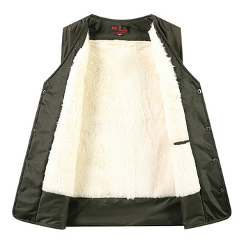 Ανδρικό χειμωνιάτικο γιλέκο fleece πολλαπλές τσέπες Αμάνικο μπουφάν χοντρό ζεστό φαρδύ γιλέκο φωτογραφίας Μεγάλο μέγεθος 5XL γιλέκο Ανδρικά ρούχα