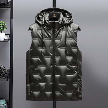 2023 Νέο ανδρικό γιλέκο χειμερινό αμάνικο παλτό με κουκούλα φανελάκι Ανδρική τάση μόδας Casual ζεστό γιλέκο Ρούχα