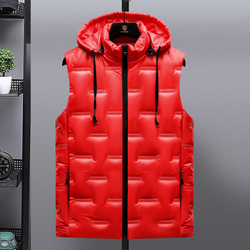 2023 Нова мъжка жилетка Зимно палто без ръкави Жилетка с качулка Палто Мъжка модна тенденция Ежедневна топла жилетка Облекло