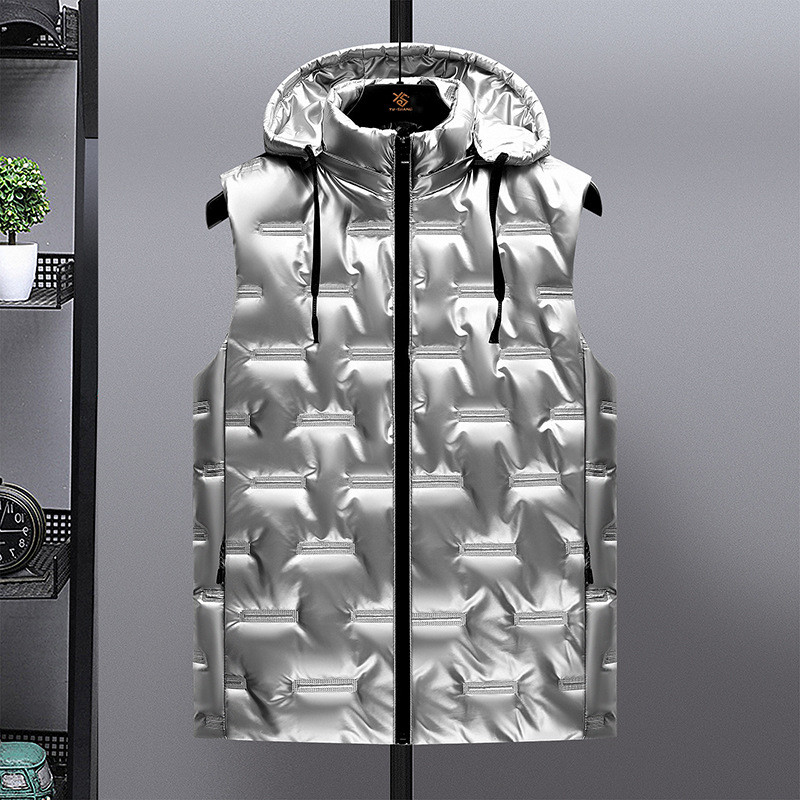 2023 Нова мъжка жилетка Зимно палто без ръкави Жилетка с качулка Палто Мъжка модна тенденция Ежедневна топла жилетка Облекло
