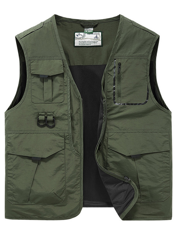 Жилетка Мъжка жилетка с много джобове Тактическа военна мотоциклетистка Мъжко палто Лятно яке без ръкави Работни палта Ловни жилетки Човек