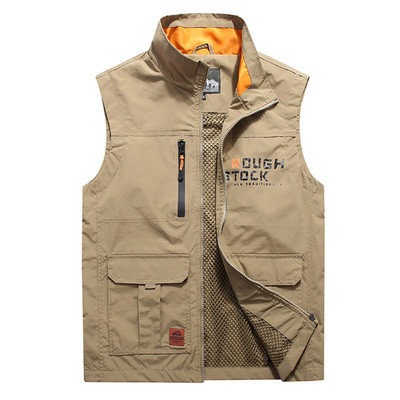 2023 Мъжка модна пролетна бързосъхнеща жилетка с яка за риболовна стойка Мъжка есенна жилетка за фотограф на открито Жилетка за планинарство Мъжки