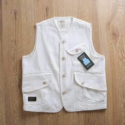 Жилетка с инструменти с множество джобове Мъжка ежедневна свободна жилетка без ръкави Chaleco Hombre Пролет Есен Едноредна жилетка с V-образно деколте