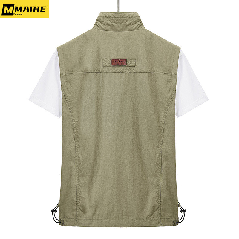 Лятна нова мъжка тактическа туристическа риболовна жилетка Мъжка фотографска репортерска жилетка Мрежеста карго яке без ръкави Жилетка с инструменти 6XL