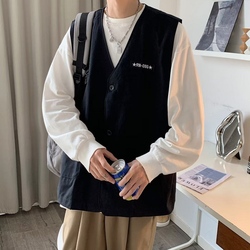 Пролет Есен Всесезонно AllMatche Fashion Мъжко Sloid Cool Boy Ежедневно Свободно Сафари В стил Tess Button Яке с жилетка