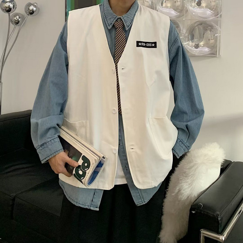 Пролет Есен Всесезонно AllMatche Fashion Мъжко Sloid Cool Boy Ежедневно Свободно Сафари В стил Tess Button Яке с жилетка