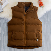 Мъжко яке с жилетка Топли якета без ръкави Зимно водоустойчиво палто с цип Есенно яке с изправена яка Ежедневна жилетка Марково облекло