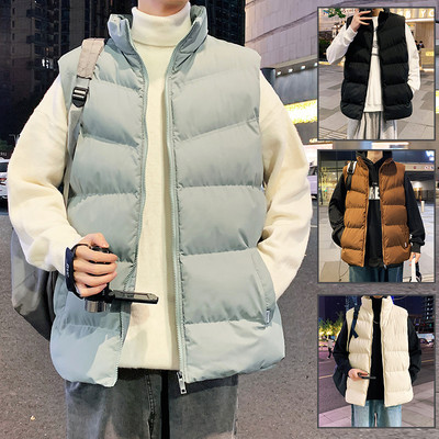 Мъжко яке с жилетка Топли якета без ръкави Зимно водоустойчиво палто с цип Есенно яке с изправена яка Ежедневна жилетка Марково облекло